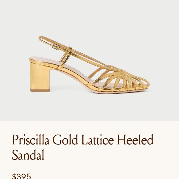 Loeffler Randall Gold Strappy Block Heels - Picture 3 of 6